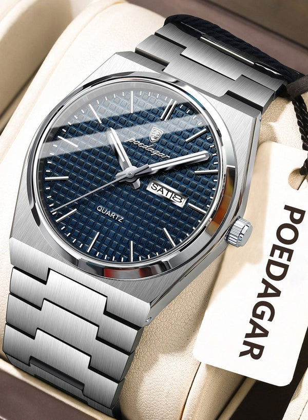 POEDAGAR Man Watch , Waterproof Luminous Men's Watch Quartz, Men's Wrist Watches 40mm