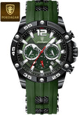 POEDAGAR Man Watch, Multifunction Waterproof Sports Watch, Luminous Quartz Watch Silicone Strap 46mm