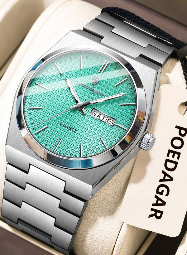 POEDAGAR Man Watch , Waterproof Luminous Men's Watch Quartz, Men's Wrist Watches 40mm