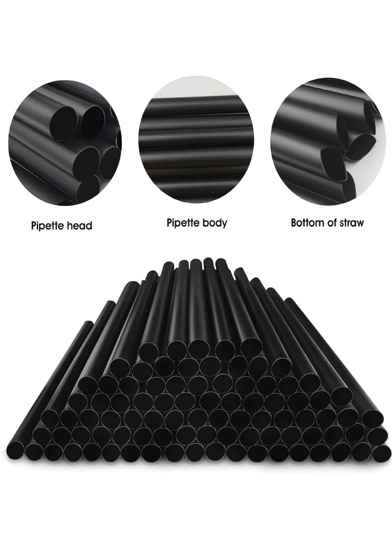 CHU DAI 13 mm X 190mm (50 Pcs) Disposable Straw Boba Straws Jumbo Smoothie Straws, Individually Wrapped Plastic Disposable Wide-mouthed Large Straw