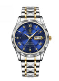 POEDAGAR Men's Waterproof Watch with Dual Calendar, Luminous Dial, Sapphire Glass, New Stylish Design