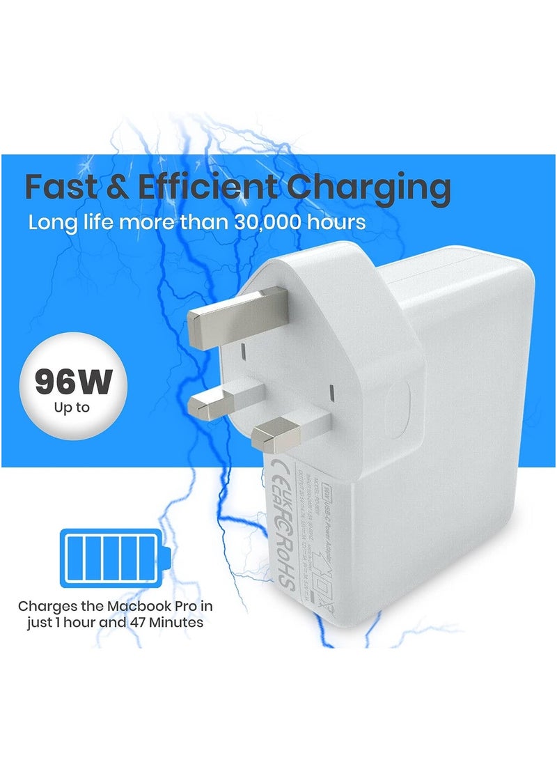MMG 96W Type C Macbook Pro-Air Fast Replacement Charger, Power Adapter works with 13, 14, 15, 16 Inc