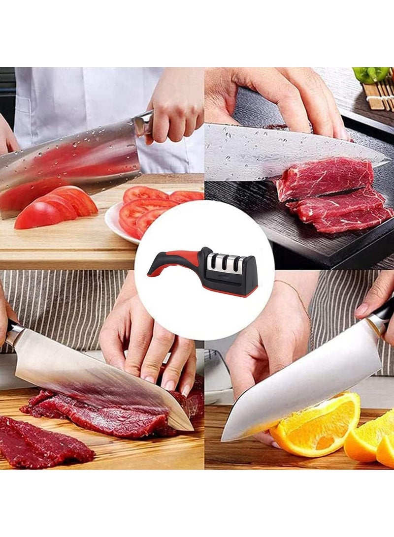 MMG 3 in 1 Knife Sharpener with 3 Stages, Handheld Knife Sharpener Helps Repair, Restore, Polish Bla