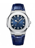 POEDAGAR Ultra Thin Waterproof Men's Watch with Calendar, Mineral Glass, and Unique Octagonal Case Design