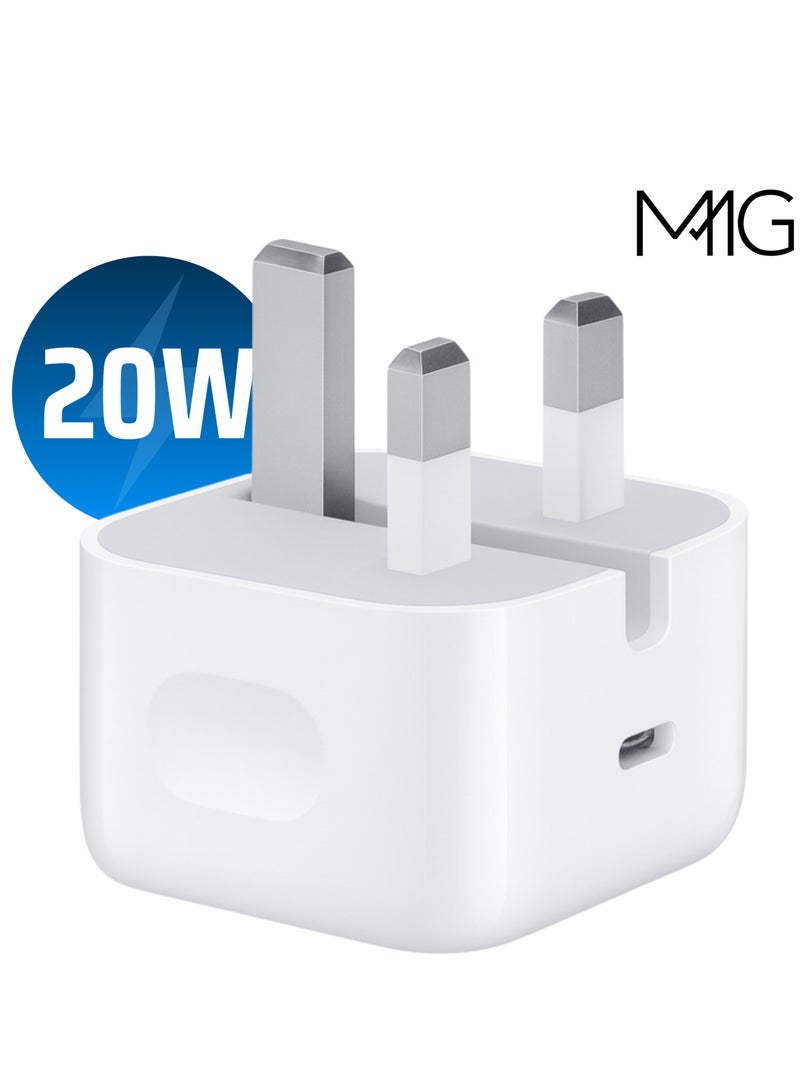 MMG iPhone 20W Fast Charger | USB C Wall Fast Charger Compatible with iPhone 15/14/14 Pro/14 Pro Max