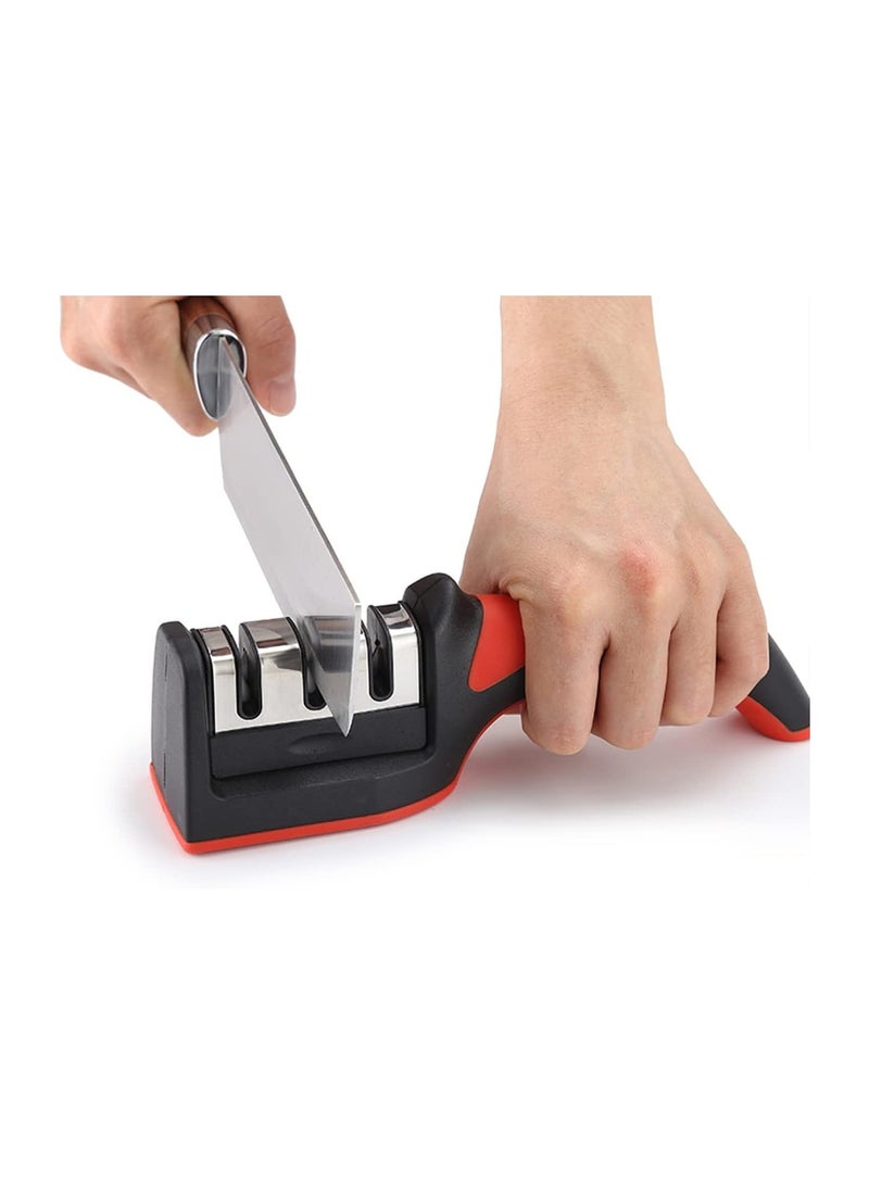 MMG 3 in 1 Knife Sharpener with 3 Stages, Handheld Knife Sharpener Helps Repair, Restore, Polish Bla
