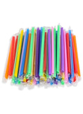 Duravel 11MM 100Pcs Multi Colors Jumbo Smoothie Straws, Disposable Plastic Drinking Straws for Bubble Tea, Milkshakes and Juice, Individually Wrapped
